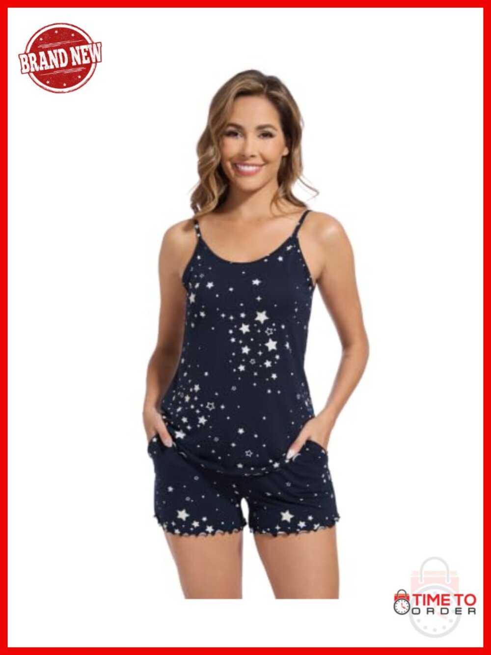 Women's Sleeveless Bamboo Viscose Pajama Shorts Set Cooling 2 Piece Lounge